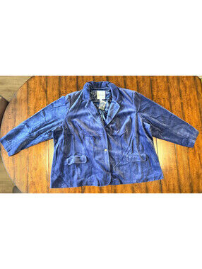 Studio Park x Shawn Killinger Velveteen Blazer Jacket Navy Plus Size 5X